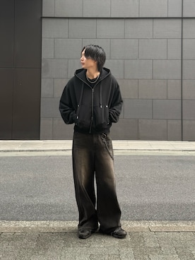 「アイテム（ウォレットチェーン）」を使った、みやざきさん（メンズ・178cm）の秋コーディネート