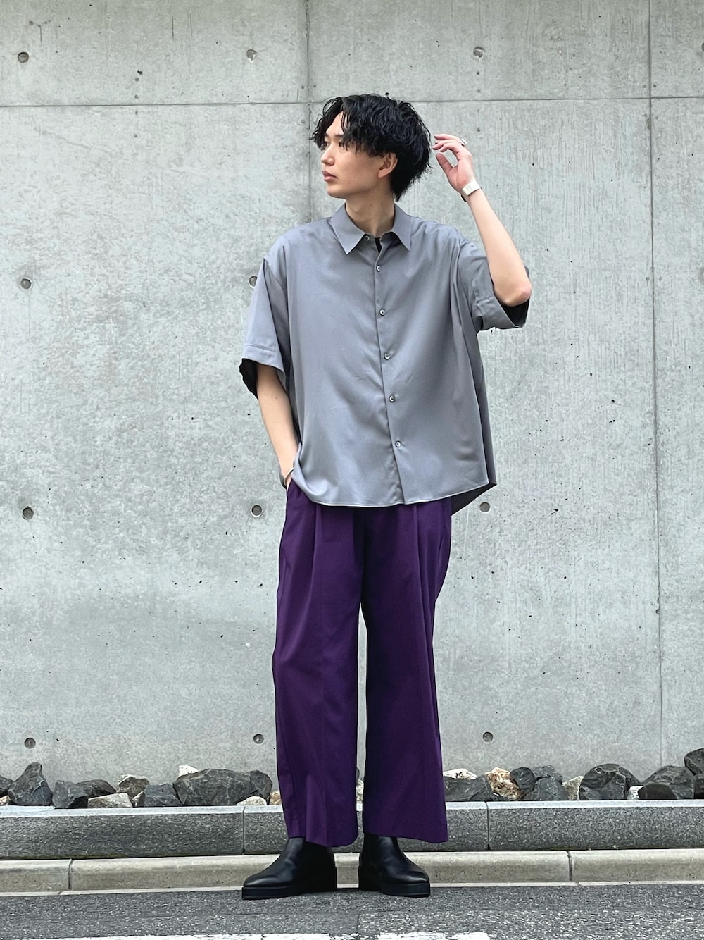 UNITED LOT. FOOT WEAR 苦かっ パープル メンズブーツ