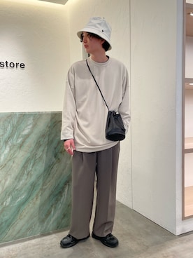 「CPH（シーピーエイチ）のアイテム（帽子）」を使った、みやざきさん（メンズ・180cm）の冬コーディネート