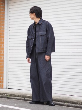「Lui's（ルイス）のアイテム（デニムジャケット）」を使った、みやざきさん（メンズ・180cm）の秋コーディネート
