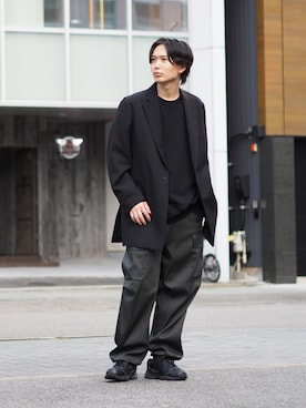 「アパレルスタッフ」｜「アイテム（ジャケット/アウター）」を使った、みやざきさん（メンズ・180cm）の秋コーディネート