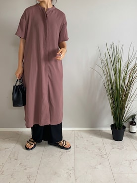 「chocol raffine robe（ショコラフィネローブ）のアイテム（シャツワンピース）」を使った、kinakoさん（レディース・163cm）の夏コーディネート