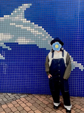 「水族館」｜「アイテム（サロペット/オーバーオール）」を使った、Novelさん（レディース・153cm）の春コーディネート