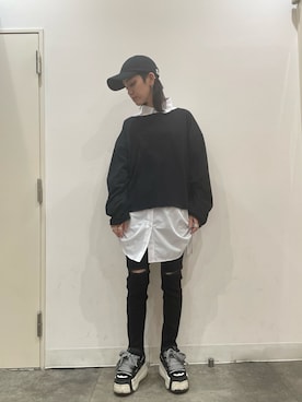 「WHITELAND（ホワイトランド）のアイテム（帽子）」を使った、Hikaru Shimizuさん（レディース・165cm）の夏コーディネート