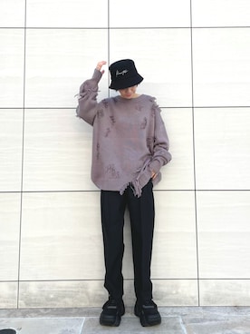 「Danke schon」｜「アイテム（スラックス）」を使った、Hikaru Shimizuさん（レディース・165cm）の秋コーディネート