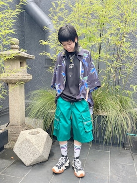 「A4A（エーフォーエー）のアイテム」を使った、Hikaru Shimizuさん（レディース・165cm）の夏コーディネート