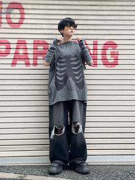 「WHITELAND（ホワイトランド）のアイテム（パンツ）」を使った、Hikaru Shimizuさん（レディース・165cm）の春コーディネート