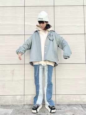「Danke schon」｜「アイテム（ナイロンジャケット）」を使った、Hikaru Shimizuさん（レディース・165cm）の冬コーディネート