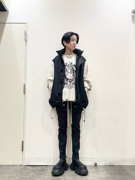 「Danke schon」｜「アイテム（ダウンベスト）」を使った、Hikaru Shimizuさん（レディース・165cm）の秋コーディネート
