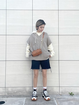 「MCM（エムシーエム）のアイテム」を使った、Hikaru Shimizuさん（レディース・165cm）の秋コーディネート