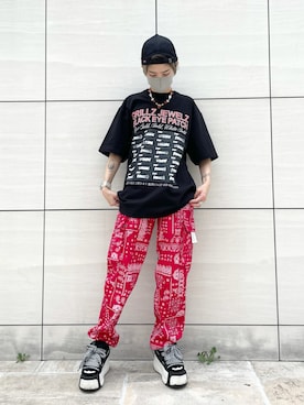 「BlackEyePatch（ブラックアイパッチ）のアイテム」を使った、Hikaru Shimizuさん（レディース・165cm）の夏コーディネート