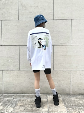 「KaneZ（ケインズ）のアイテム」を使った、Hikaru Shimizuさん（レディース・165cm）の夏コーディネート