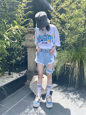 「KaneZ（ケインズ）のアイテム」を使った、Hikaru Shimizuさん（レディース・165cm）の夏コーディネート