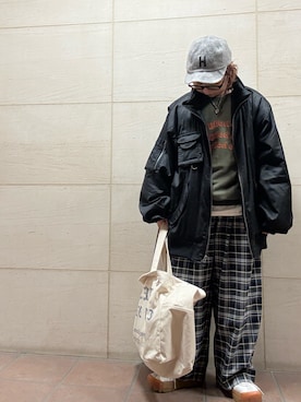 「INTER FACTORY（インターファクトリー）のアイテム（バッグ）」を使った、せんちゃんさん（レディース・150cm）の冬コーディネート