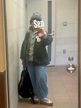 「アイテム（バックパック/リュック）」を使った、せんちゃんさん（レディース・150cm）の秋コーディネート