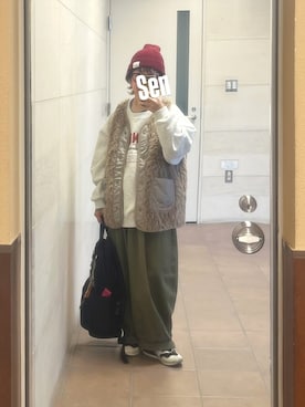 「アイテム（バックパック/リュック）」を使った、せんちゃんさん（レディース・150cm）の秋コーディネート