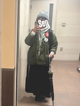 「アイテム（ニットキャップ/ビーニー）」を使った、せんちゃんさん（レディース・150cm）の秋コーディネート