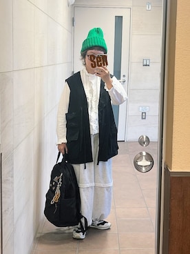 「アイテム（ベスト）」を使った、せんちゃんさん（レディース・150cm）の秋コーディネート