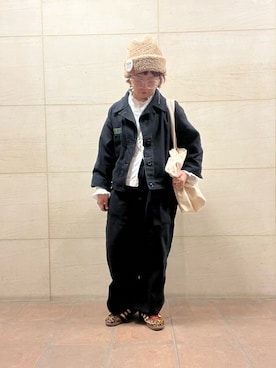 「アイテム（カバーオール）」を使った、せんちゃんさん（レディース・150cm）の冬コーディネート