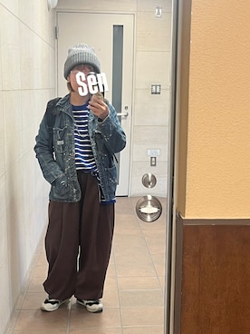 「アイテム（カバーオール）」を使った、せんちゃんさん（レディース・150cm）の冬コーディネート