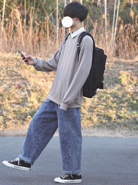 「INTER FACTORY（インターファクトリー）のファッションインフルエンサー DAISUKE - ダブルベルトメッシュレザーリュック　made in INTER FACTORY（バックパック/リュック）」を使った、DAISUKE.さん（メンズ・177cm）の春コーディネート