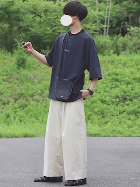 「INTER FACTORY（インターファクトリー）のアイテム（バッグ）」を使った、DAISUKE.さん（メンズ・177cm）の夏コーディネート