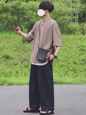 「INTER FACTORY（インターファクトリー）のアイテム（バッグ）」を使った、DAISUKE.さん（メンズ・177cm）の夏コーディネート