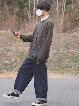 「INTER FACTORY（インターファクトリー）のアイテム（スウェット）」を使った、DAISUKE.さん（メンズ・177cm）の春コーディネート