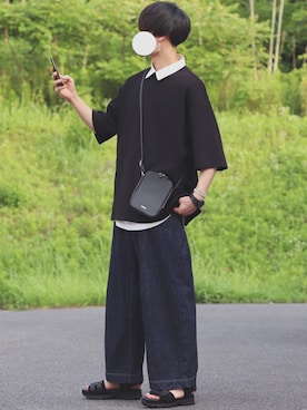 「INTER FACTORY（インターファクトリー）のアイテム（バッグ）」を使った、DAISUKE.さん（メンズ・177cm）の夏コーディネート