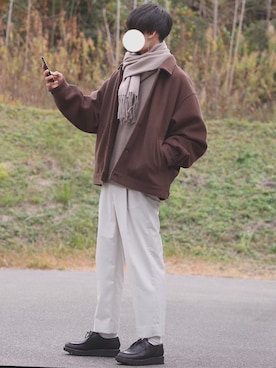 「INTER FACTORY（インターファクトリー）のアイテム（ブルゾン）」を使った、DAISUKE.さん（メンズ・177cm）の冬コーディネート