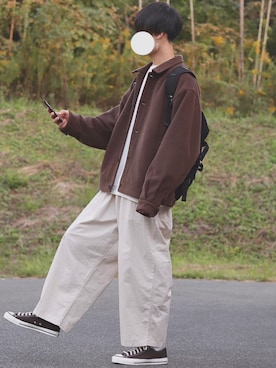 「INTER FACTORY（インターファクトリー）のアイテム（ブルゾン）」を使った、DAISUKE.さん（メンズ・177cm）の秋コーディネート