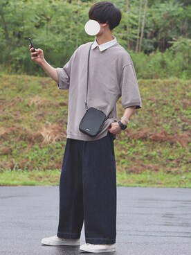 「YOUNG&OLSEN The DRYGOODS STORE（ヤングアンドオルセン）のアイテム（スニーカー）」を使った、DAISUKE.さん（メンズ・177cm）の夏コーディネート