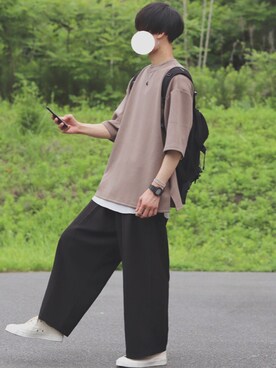 「YOUNG&OLSEN The DRYGOODS STORE（ヤングアンドオルセン）のアイテム（スニーカー）」を使った、DAISUKE.さん（メンズ・177cm）の夏コーディネート