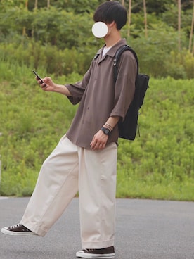 「Steven Alan（スティーブンアラン）のアイテム（シューズ）」を使った、DAISUKE.さん（メンズ・177cm）の夏コーディネート