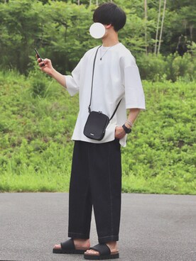 「INTER FACTORY（インターファクトリー）のアイテム（バッグ）」を使った、DAISUKE.さん（メンズ・177cm）の夏コーディネート