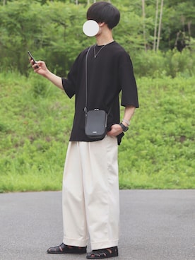 「markaware（マーカウェア）のアイテム（チノパンツ）」を使った、DAISUKE.さん（メンズ・177cm）の夏コーディネート