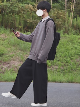 「INTER FACTORY（インターファクトリー）のファッションインフルエンサー DAISUKE - ダブルベルトメッシュレザーリュック　made in INTER FACTORY（バックパック/リュック）」を使った、DAISUKE.さん（メンズ・177cm）の秋コーディネート