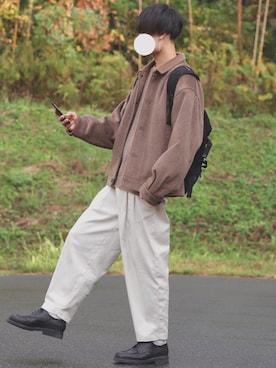 「INTER FACTORY（インターファクトリー）のアイテム（ブルゾン）」を使った、DAISUKE.さん（メンズ・177cm）の秋コーディネート