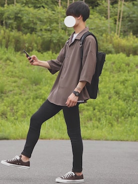 「Steven Alan（スティーブンアラン）のアイテム（シューズ）」を使った、DAISUKE.さん（メンズ・177cm）の夏コーディネート