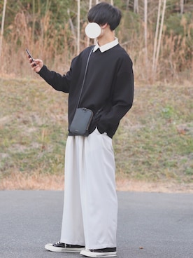 「INTER FACTORY（インターファクトリー）のアイテム（スラックス）」を使った、DAISUKE.さん（メンズ・177cm）の冬コーディネート