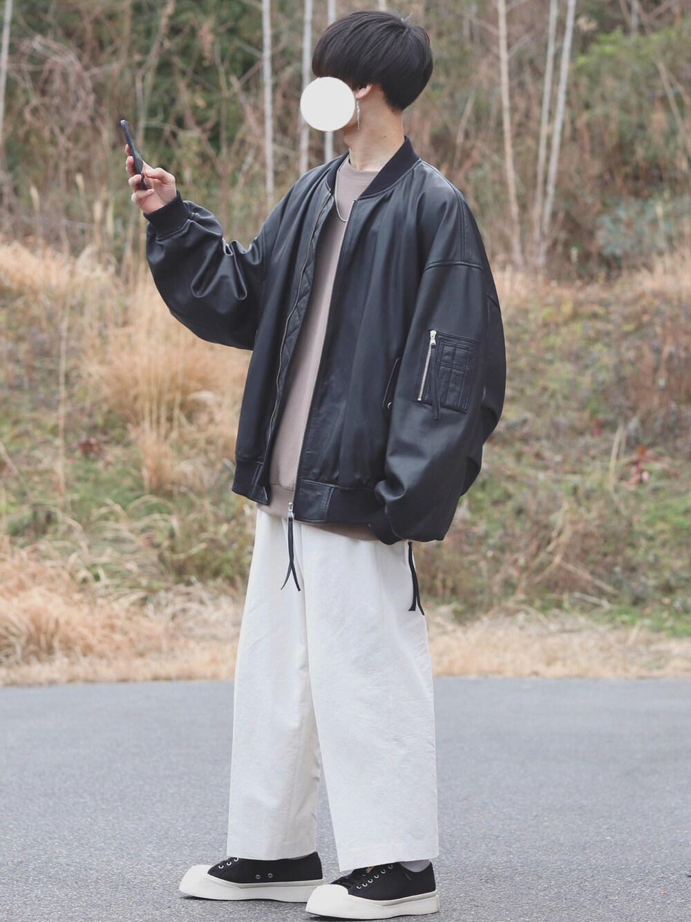 UNISEX》Lamb leather Prime-Over MA-1 Bomber Jacket/ラムレザー