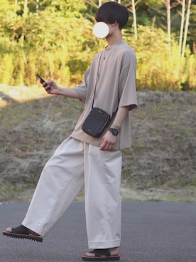 「markaware（マーカウェア）のアイテム（チノパンツ）」を使った、DAISUKE.さん（メンズ・177cm）の夏コーディネート
