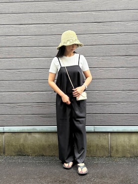 「SMELLY（スメリー）のアイテム（帽子）」を使った、はやしさん（レディース・161cm）の夏コーディネート