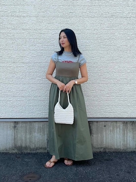 「Champion（チャンピオン）のアイテム」を使った、はやしさん（レディース・161cm）の夏コーディネート