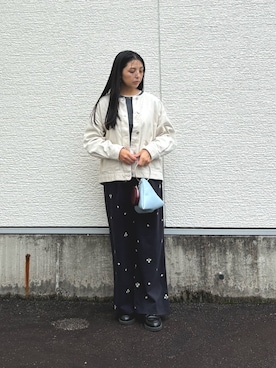 「アイテム（ノーカラージャケット）」を使った、はやしさん（レディース・161cm）の秋コーディネート