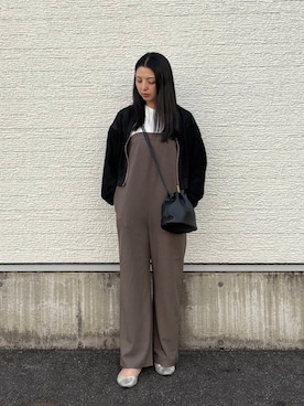 「ブルゾン」｜「アイテム（その他アウター）」を使った、はやしさん（レディース・161cm）の春コーディネート