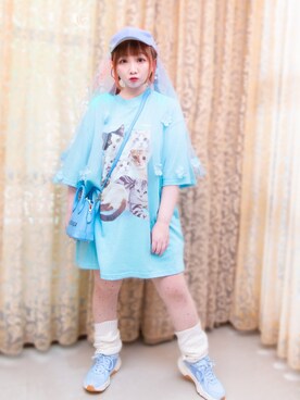 「Balanciagaのアイテム」を使った、cindyさん（レディース・148cm）の夏コーディネート