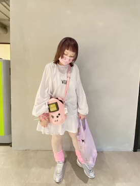 「アイテム（エコバッグ/サブバッグ、パープル系）」を使った、cindyさん（レディース・148cm）の秋コーディネート