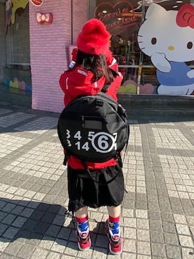 「oversize」｜「アイテム（ニットキャップ/ビーニー）」を使った、cindyさん（レディース・148cm）の冬コーディネート