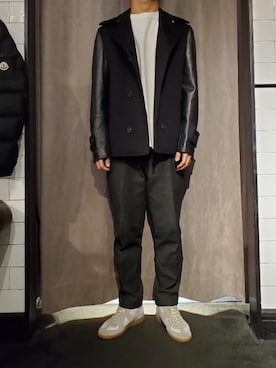 EMMETI 異素材ミックスピーコート EMMETIのピーコートを使った人気ファッションコーディネート - WEAR